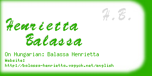 henrietta balassa business card